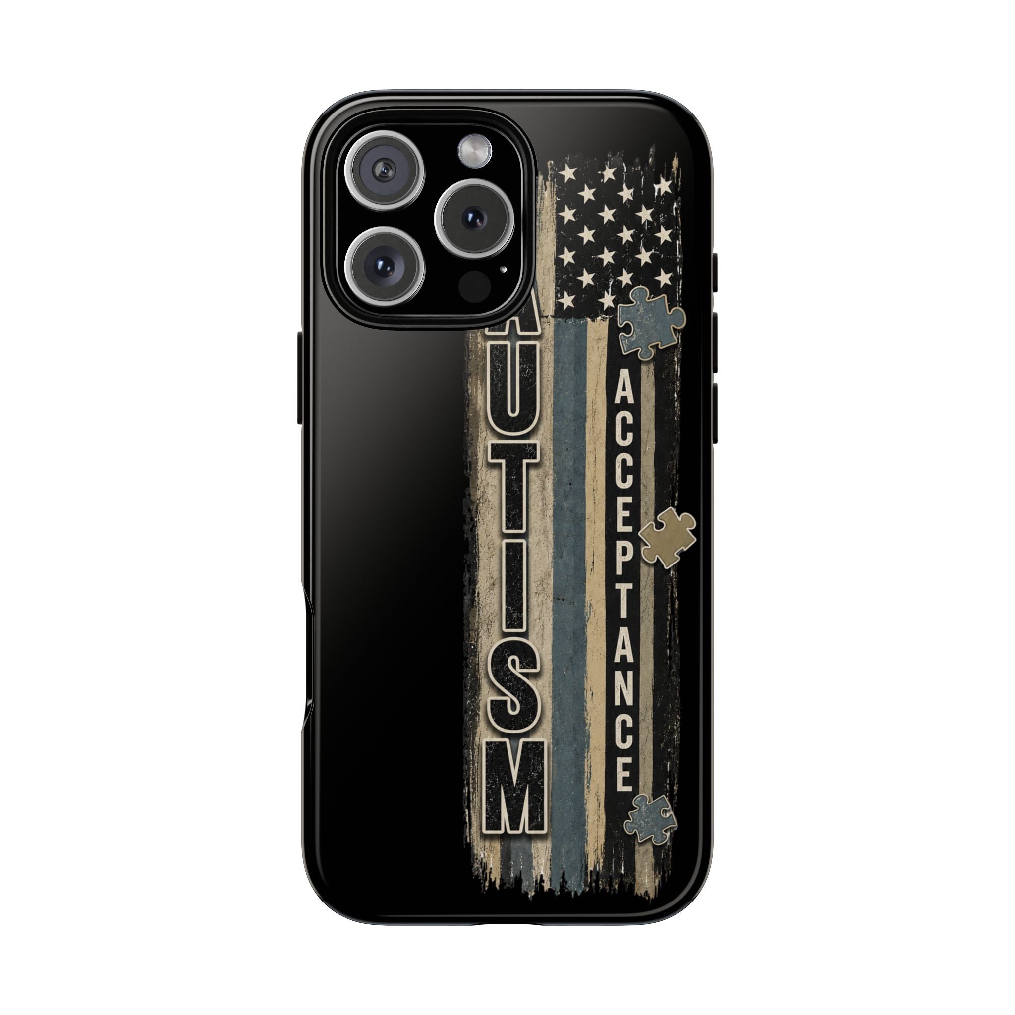 Autism Acceptance Phone Case Puzzle Piece Flag iPhone Samsung Tough Case Autism Awareness Neurodiversity Gift Special Needs Case