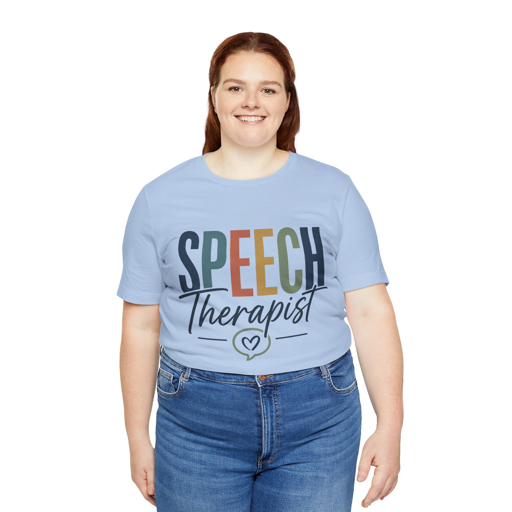 Speech Therapist Shirt | SLP T-Shirt | Heart Typography Graphic Tee | Speech Language Pathologist Gift | Therapist Appreciation Apparel