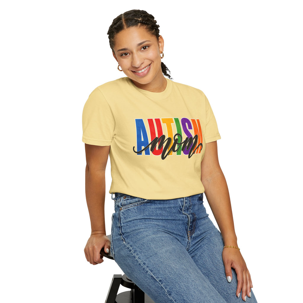 Autism Mom Shirt Autism Mom T Shirt Rainbow Block Letter Tee Script Mom Graphic Autism Awareness Autism Acceptance Gift for Mom