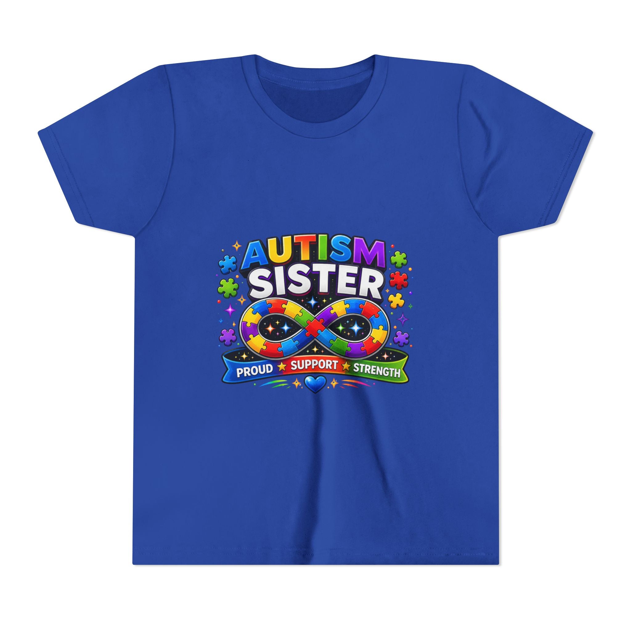 Autism Sister Shirt | Autism Sibling Tee | Infinity Puzzle Shirt | Proud Support Strength | Autism Acceptance Gift for Sister