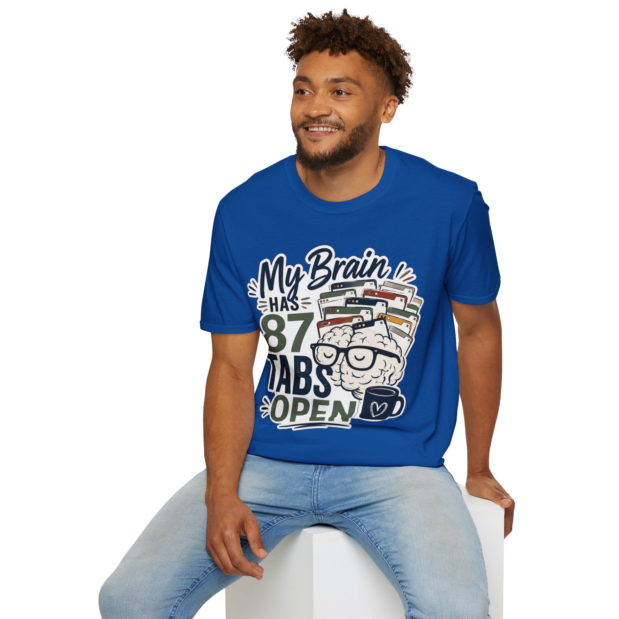 My Brain Has 87 Tabs Open Shirt | Funny ADHD T-Shirt | Overthinking Graphic Tee | Coffee Lover Shirt | Neurodivergent Humor | Mental Health