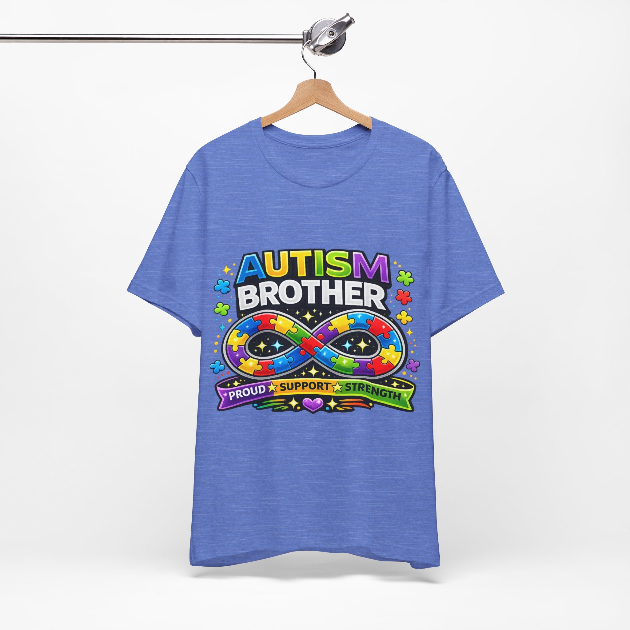 Autism Brother Infinity Puzzle Ribbon T-Shirt | Proud Support Strength