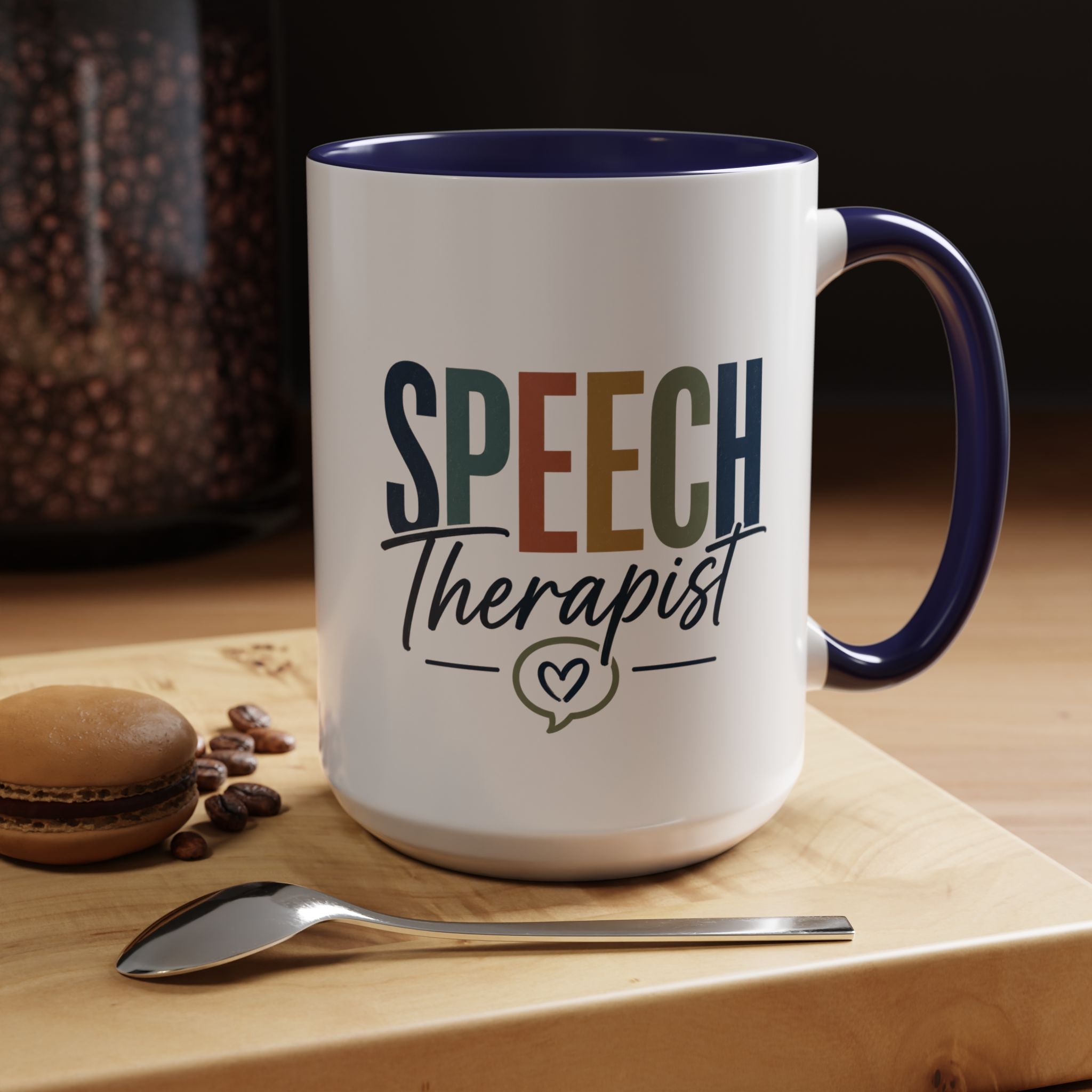 Speech Therapist Coffee Mug | Colorful Lettering Accent Mug