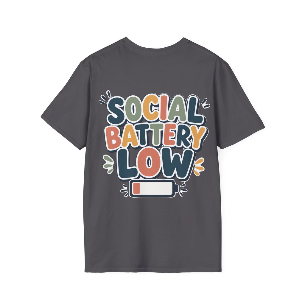 Social Battery Low Shirt | Introvert Tee | Funny Social Anxiety Shirt | Neurodivergent Apparel | ADHD Autism Mental Health Gift