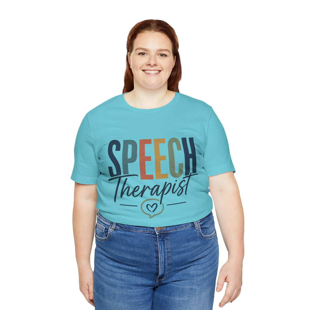 Speech Therapist Shirt | SLP T-Shirt | Heart Typography Graphic Tee | Speech Language Pathologist Gift | Therapist Appreciation Apparel
