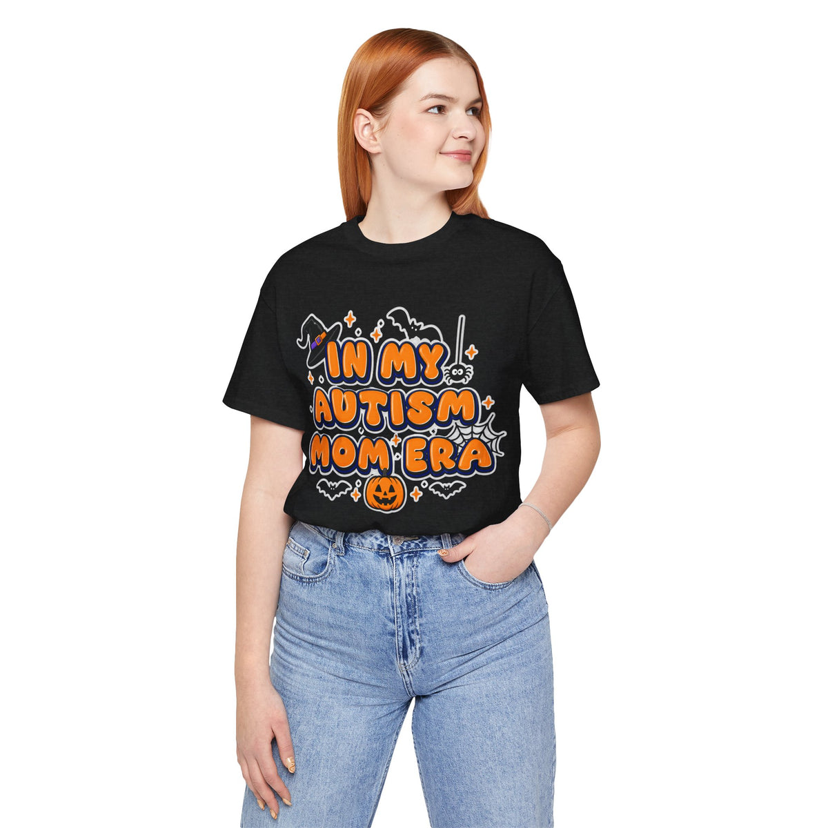 In My Autism Mom Era Tee | Halloween Pumpkin Witch Bat Spiderweb