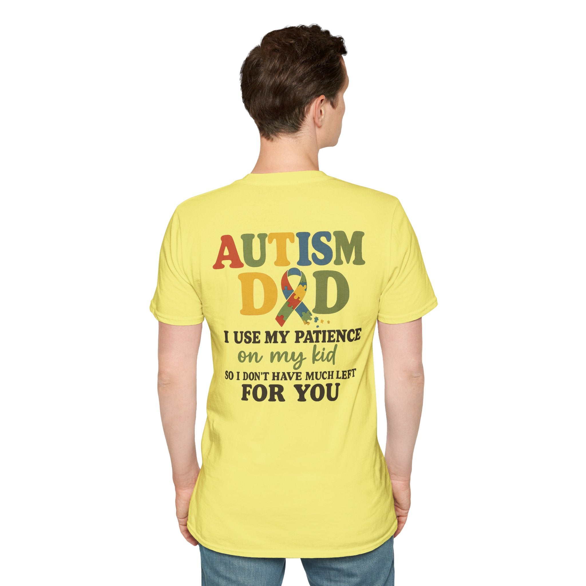 Autism Dad T-Shirt | Rainbow Puzzle Support Tee