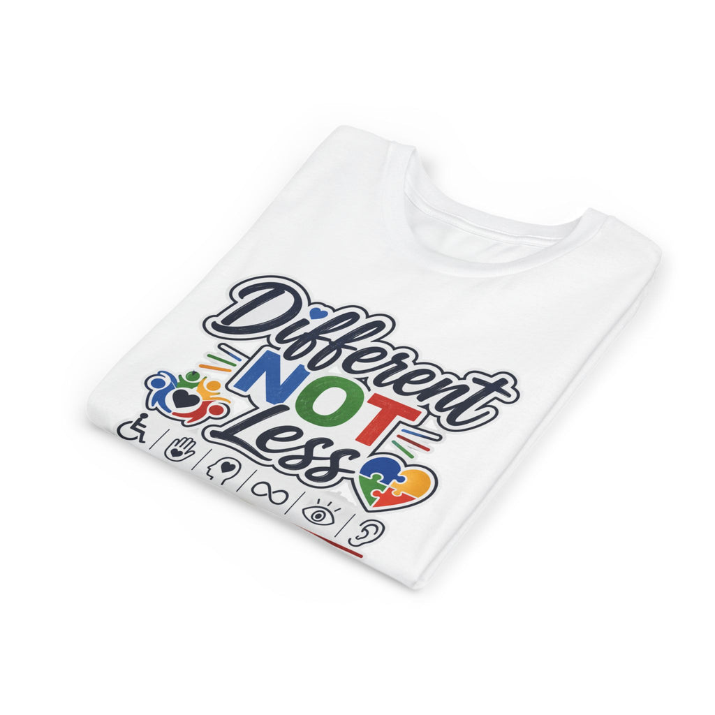 Youth Tee — "Different Not Less" Inclusive Pride Autism Awareness Shirt