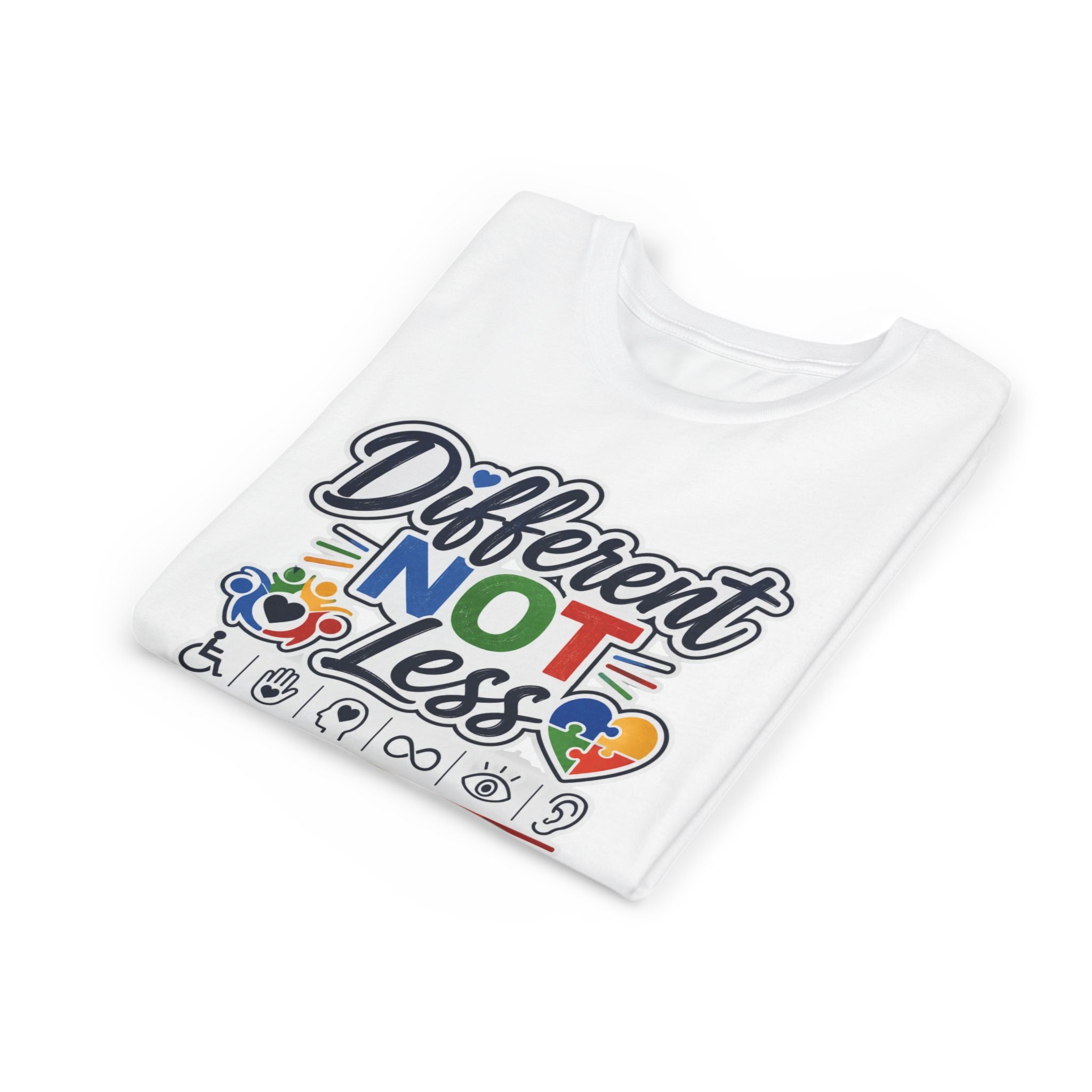 Youth Tee — "Different Not Less" Inclusive Pride Autism Awareness Shirt