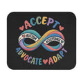 Autism Acceptance Infinity Mouse Pad, Accept Advocate Adapt Desk Accessory, Autism Awareness Office Decor, Neurodiversity Gift