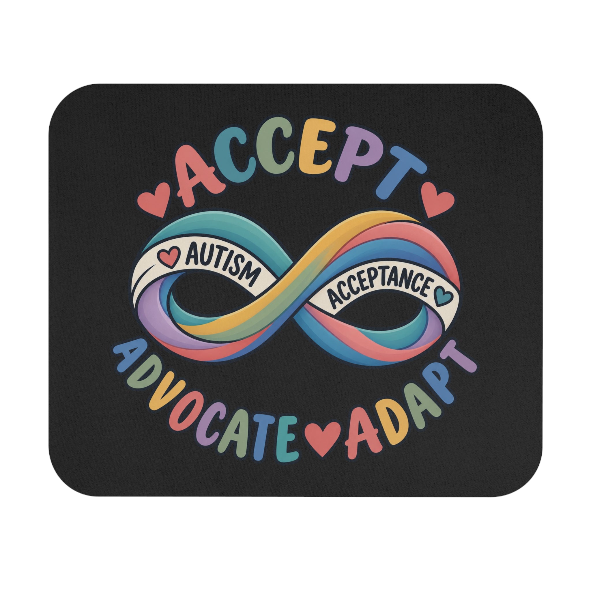 Autism Acceptance Infinity Mouse Pad, Accept Advocate Adapt Desk Accessory, Autism Awareness Office Decor, Neurodiversity Gift