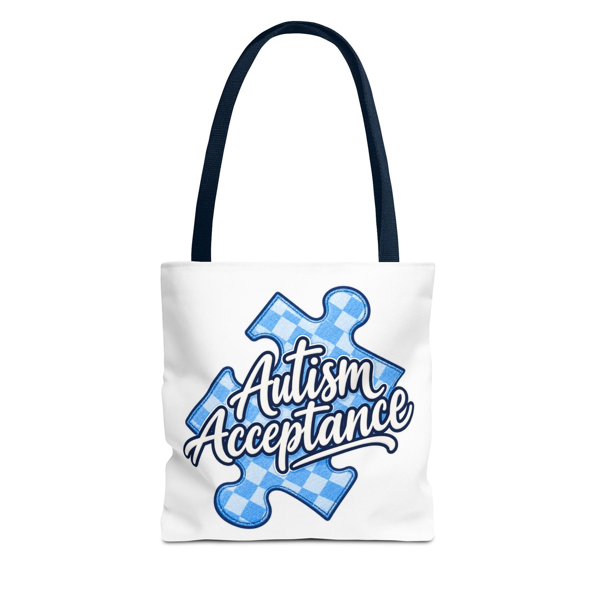Autism Acceptance Puzzle Piece Tote Bag, Awareness Support Canvas Bag, Autism Advocate Gift, Neurodiversity Family Apparel