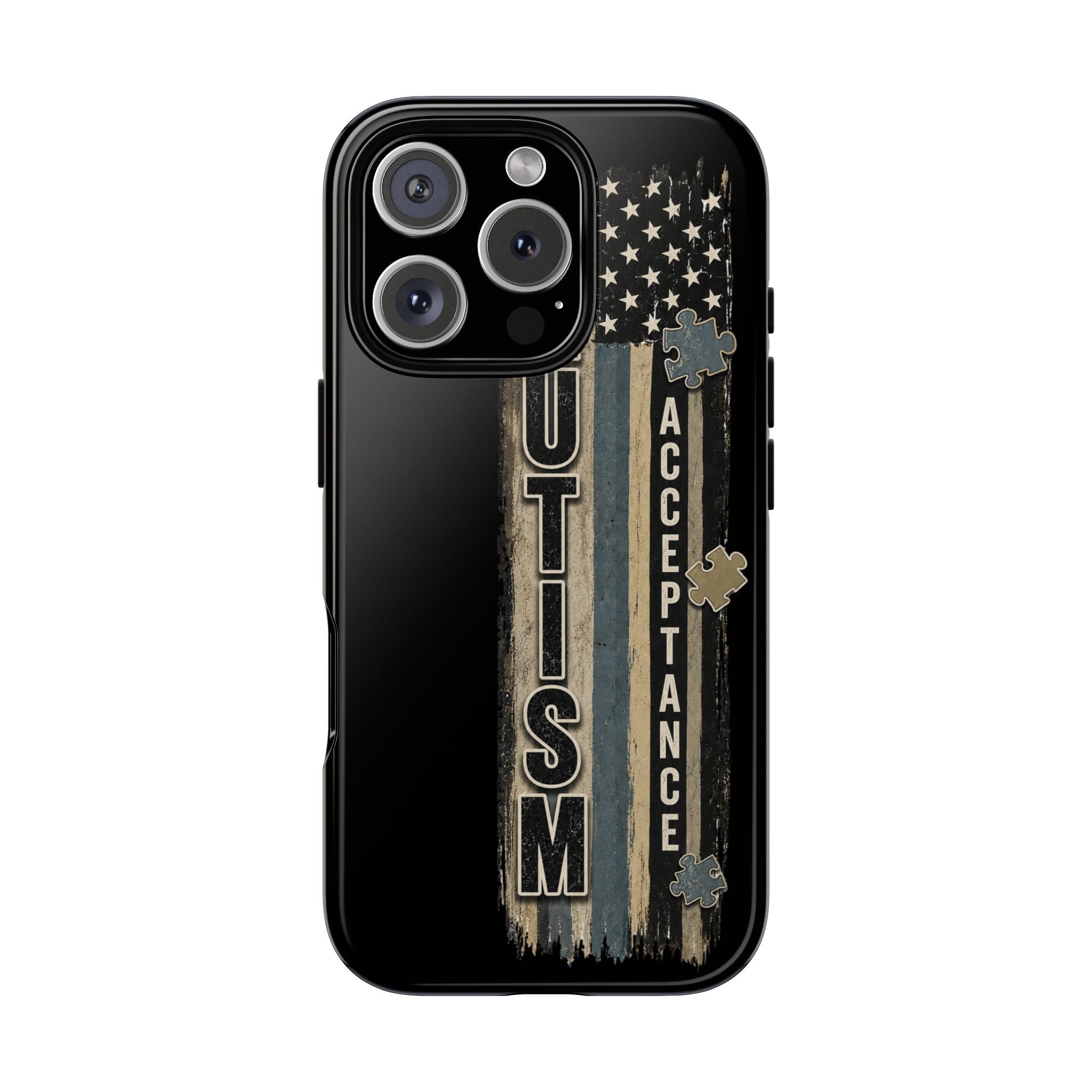 Autism Acceptance Phone Case Puzzle Piece Flag iPhone Samsung Tough Case Autism Awareness Neurodiversity Gift Special Needs Case