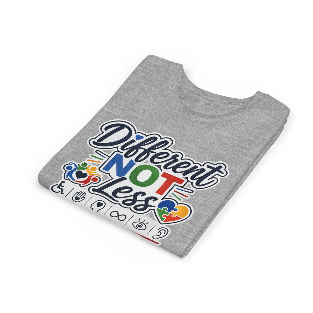 Youth Tee — "Different Not Less" Inclusive Pride Autism Awareness Shirt