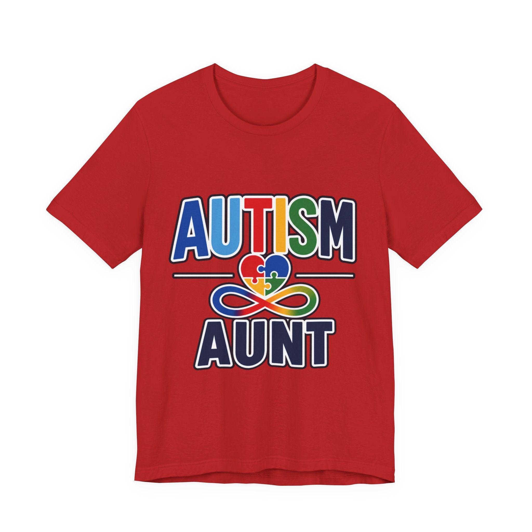 Autism Aunt Shirt | Colorful Puzzle Heart Tee | Autism Acceptance Gift for Aunt | Neurodiversity Awareness T-Shirt | Family Apparel
