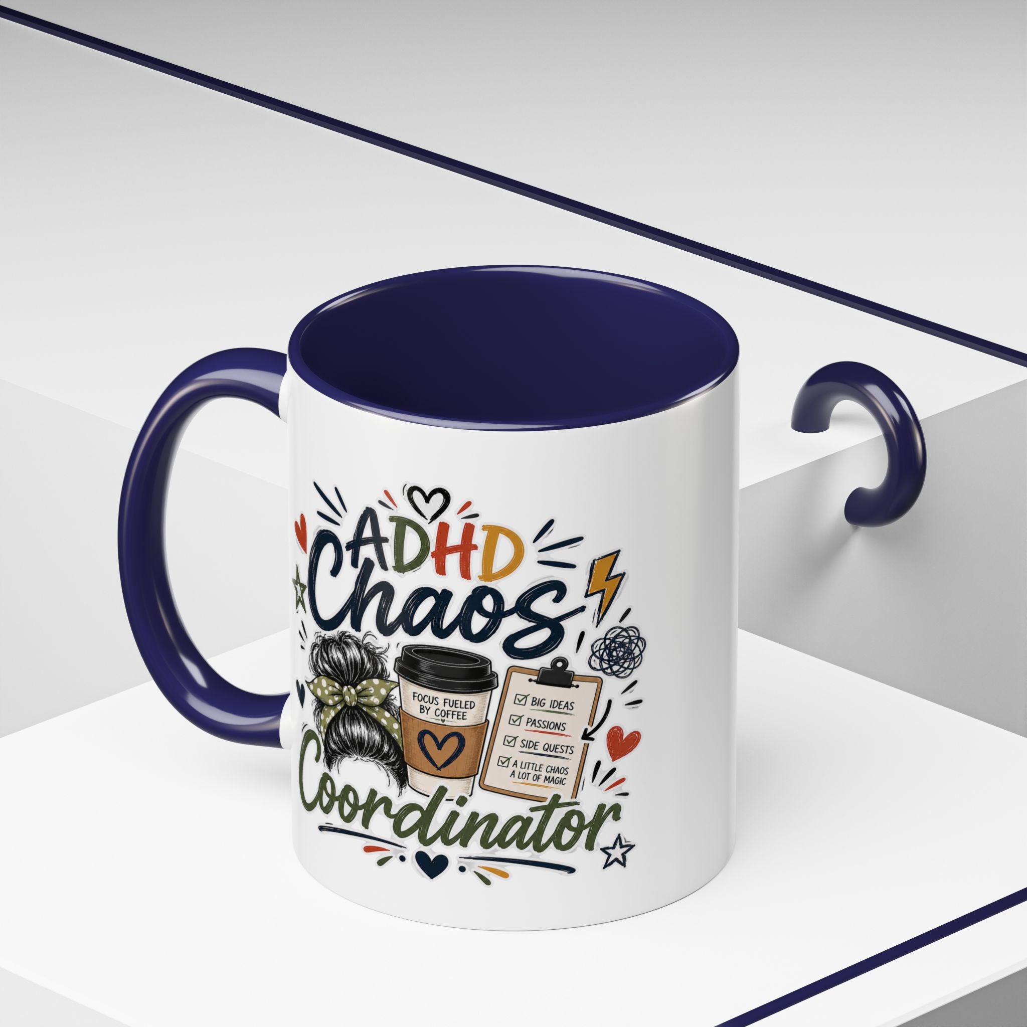 ADHD Chaos Coordinator Mug | Funny ADHD Coffee Mug | Mental Health Awareness Cup | Ceramic Coffee Mug for Moms, Teachers & ADHD Lovers