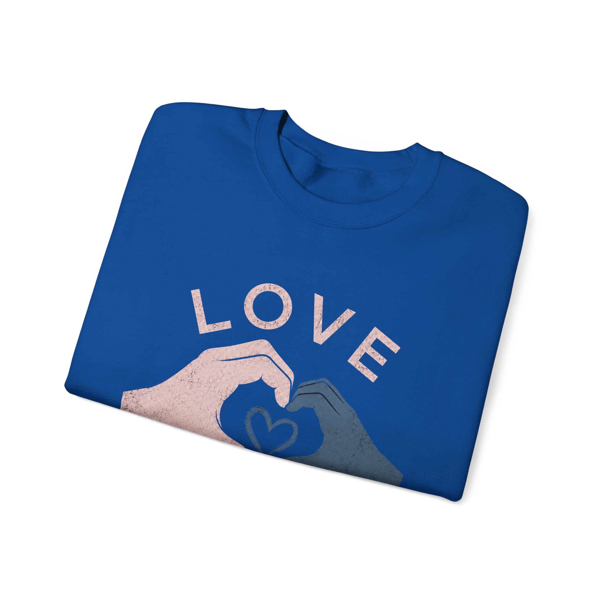 Autism Acceptance Sweatshirt | Love Makes Us Strong Crewneck | Heart Hands Sweatshirt | Neurodiversity Gift | Inclusion Apparel