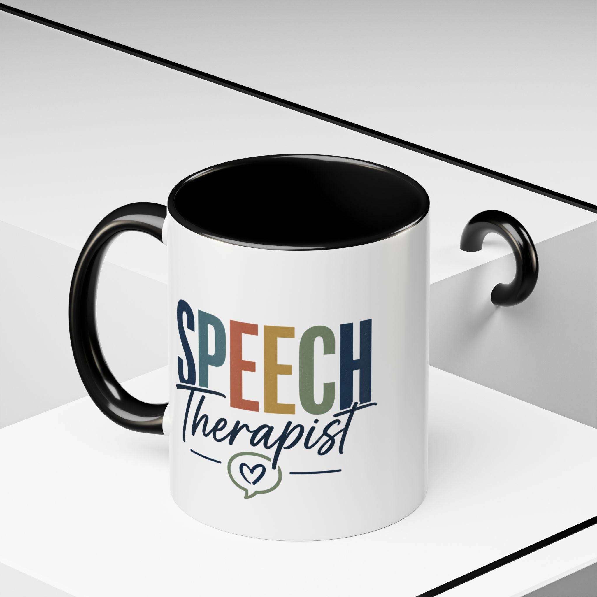 Speech Therapist Coffee Mug | Colorful Lettering Accent Mug
