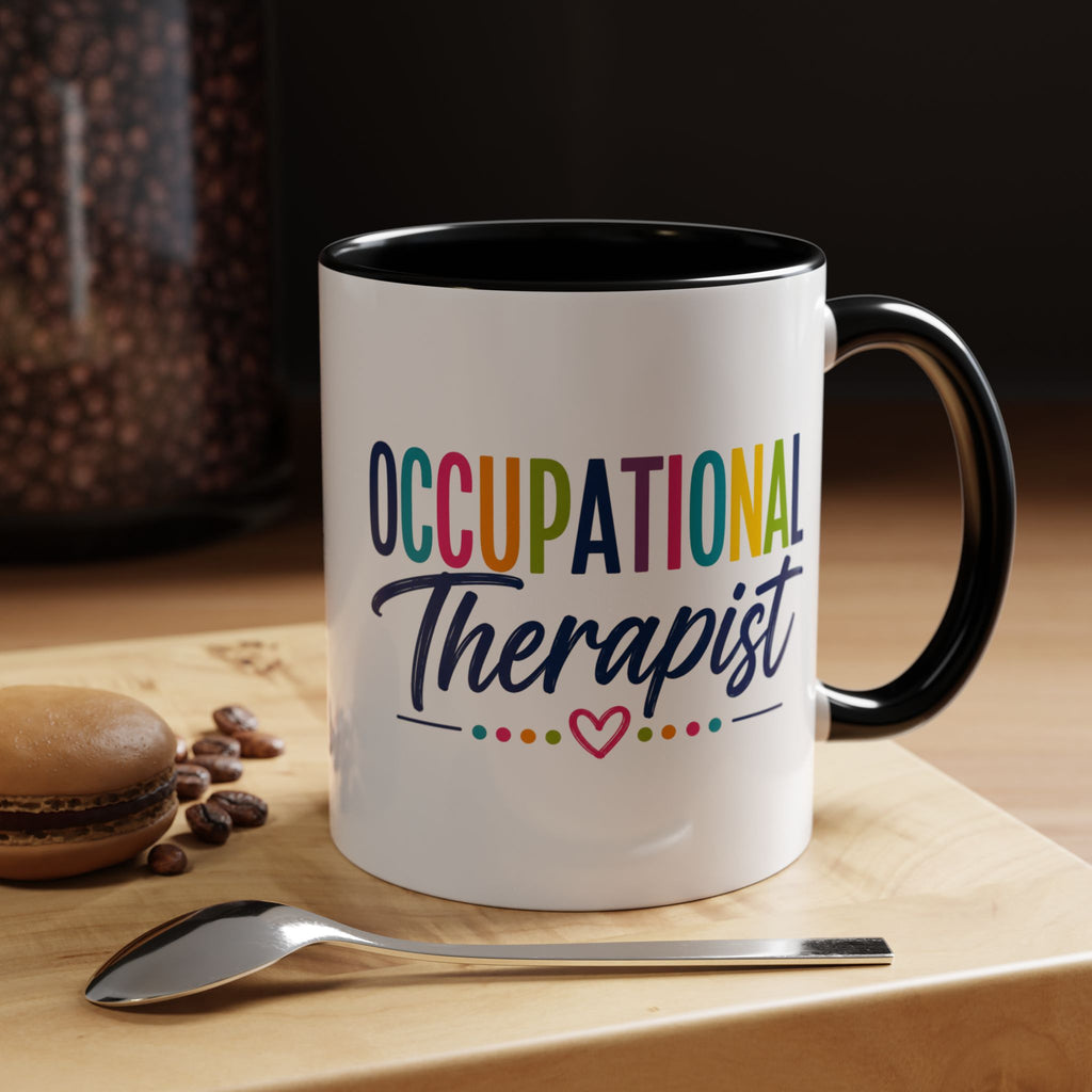 Occupational Therapist Mug | Accent Coffee Mug, Colorful Script 11oz 15oz