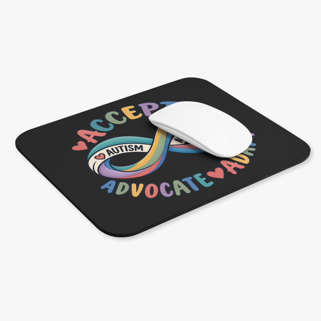 Autism Acceptance Infinity Mouse Pad, Accept Advocate Adapt Desk Accessory, Autism Awareness Office Decor, Neurodiversity Gift