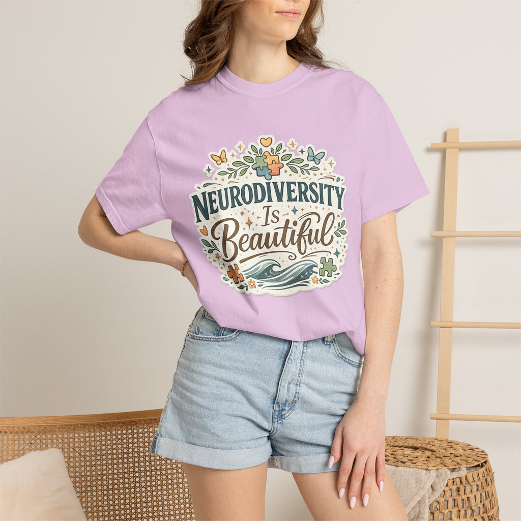 Neurodiversity Is Beautiful T-shirt | Floral Wave Awareness Tee