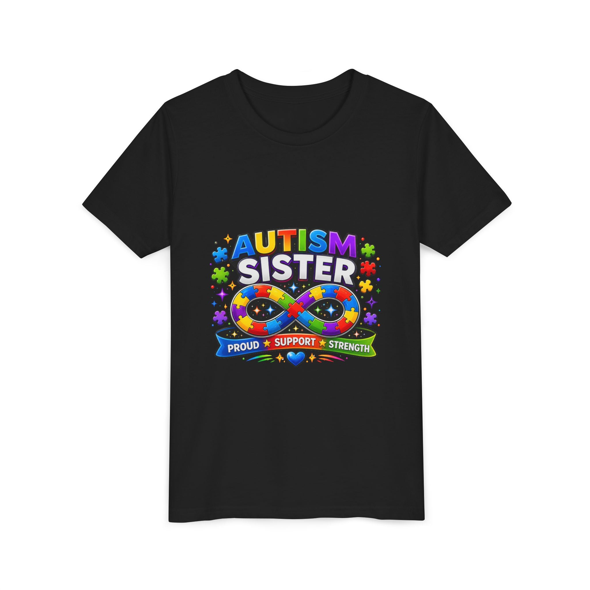 Autism Sister Shirt | Autism Sibling Tee | Infinity Puzzle Shirt | Proud Support Strength | Autism Acceptance Gift for Sister