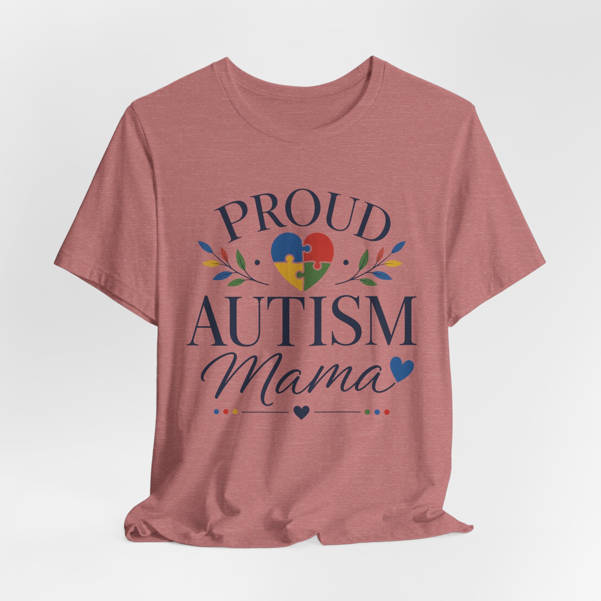 Proud Autism Mama T-Shirt | Puzzle Heart Mom Tee