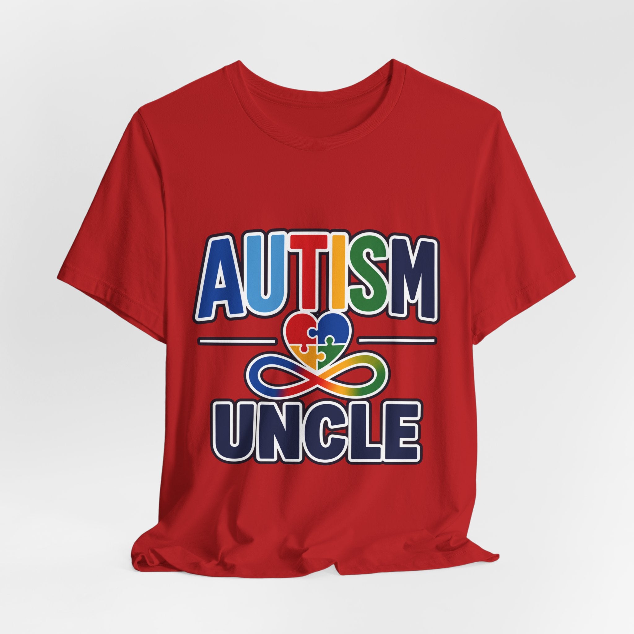 Autism Uncle Shirt | Proud Autism Uncle T-Shirt | Colorful Puzzle Ribbon Infinity Design | Autism Awareness & Acceptance Gift | Special Needs Family Apparel