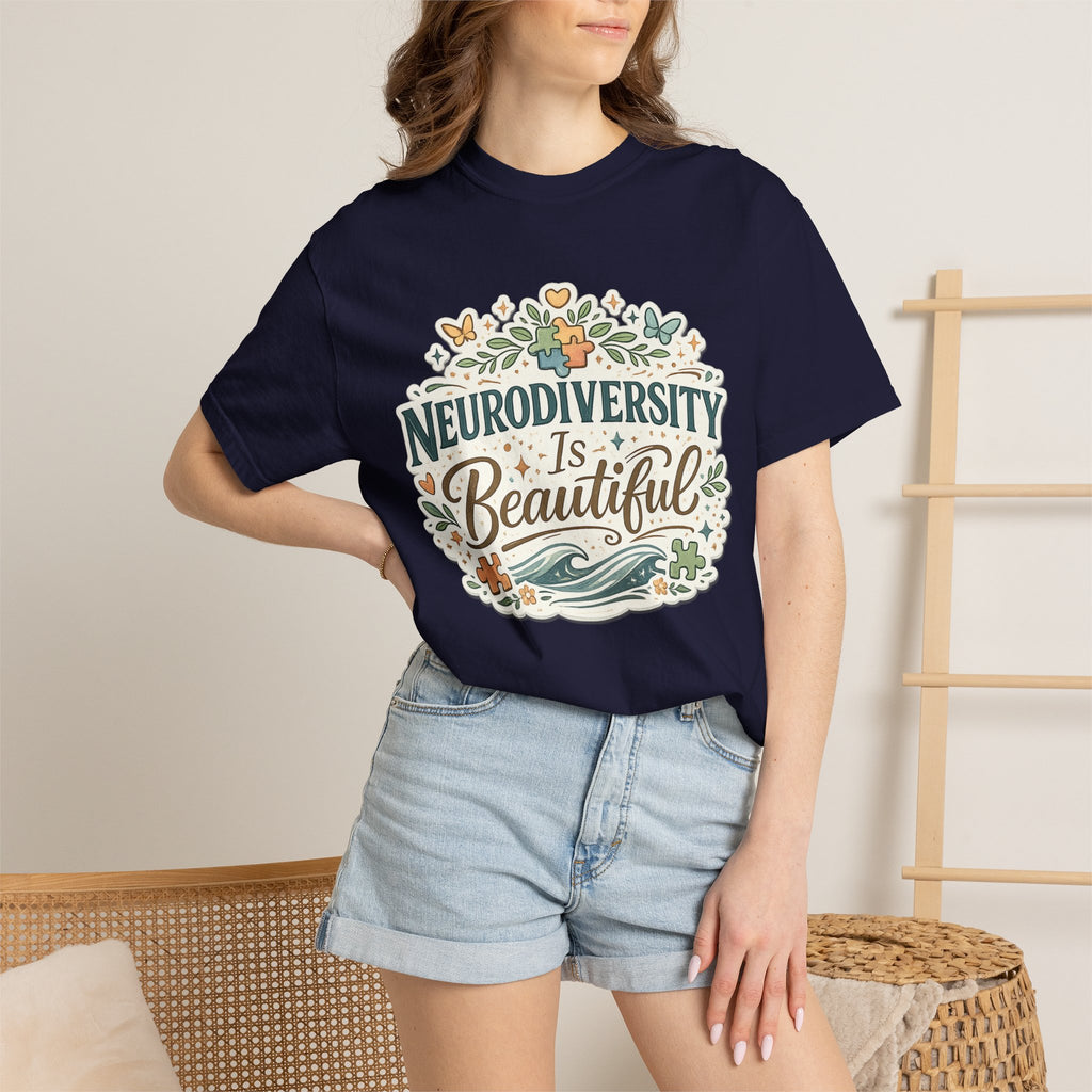 Neurodiversity Is Beautiful T-shirt | Floral Wave Awareness Tee
