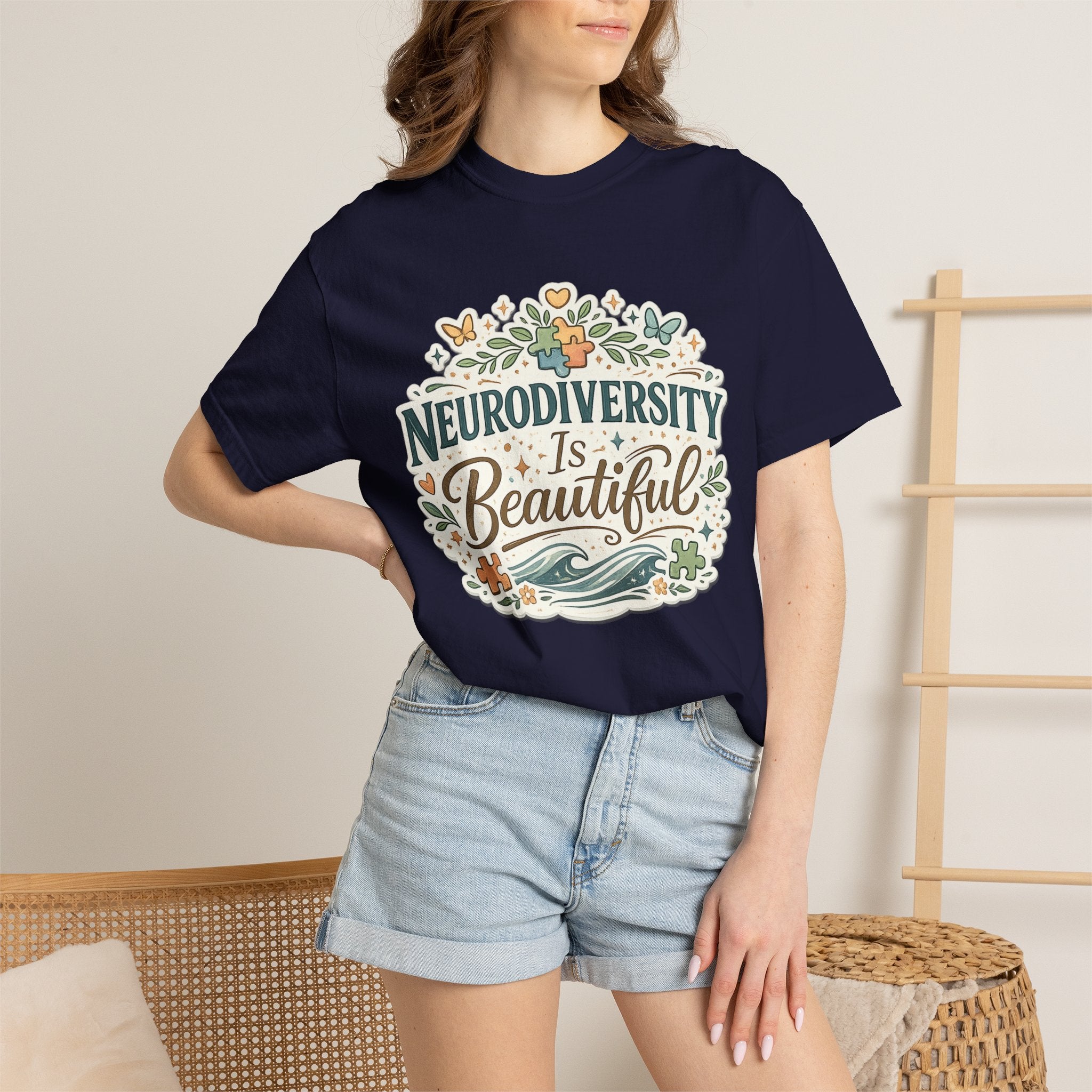 Neurodiversity Is Beautiful T-shirt | Floral Wave Awareness Tee