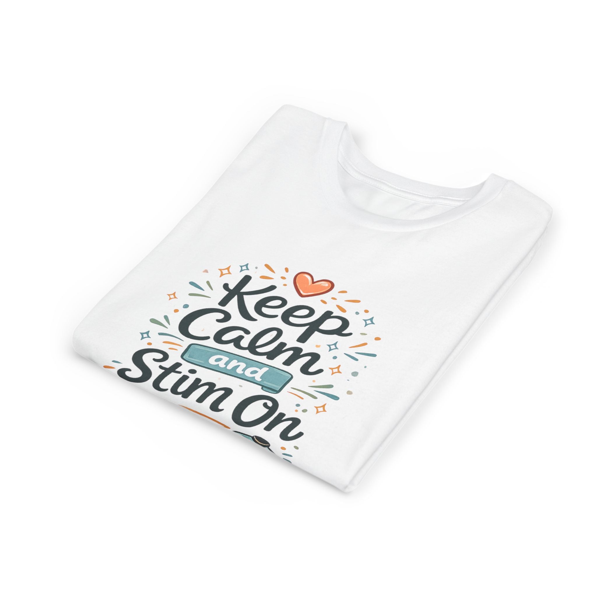 Keep Calm and Stim On Youth Shirt Autism Sensory T Shirt Neurodivergent Kids Tee Fidget Toy Gift Special Needs Awareness