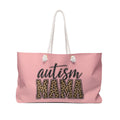 Autism Mama Weekender Bag — Pink Leopard Print Tote for Proud Moms