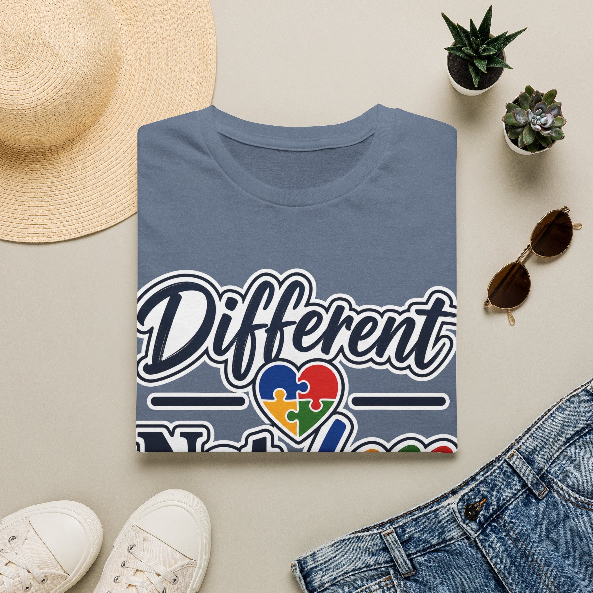Different Not Less T-Shirt | Autism Awareness Puzzle Heart & Infinity Shirt