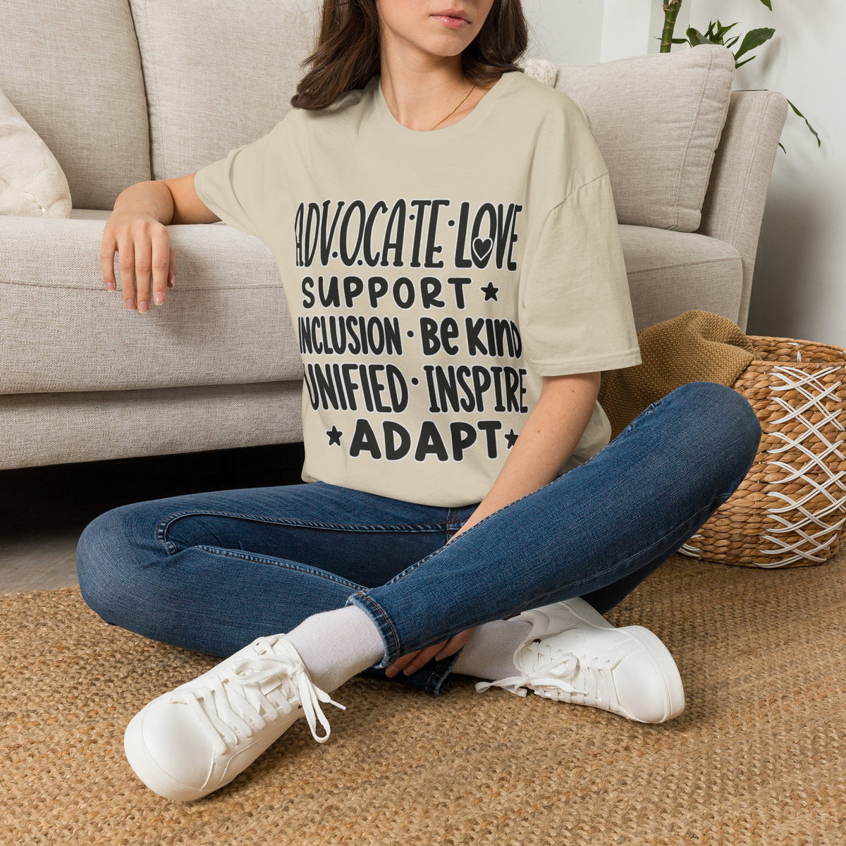 Advocate Support Inclusion Love T-Shirt, Disability Awareness Shirt, Inclusive Typography Tee, Disability Advocate Gift