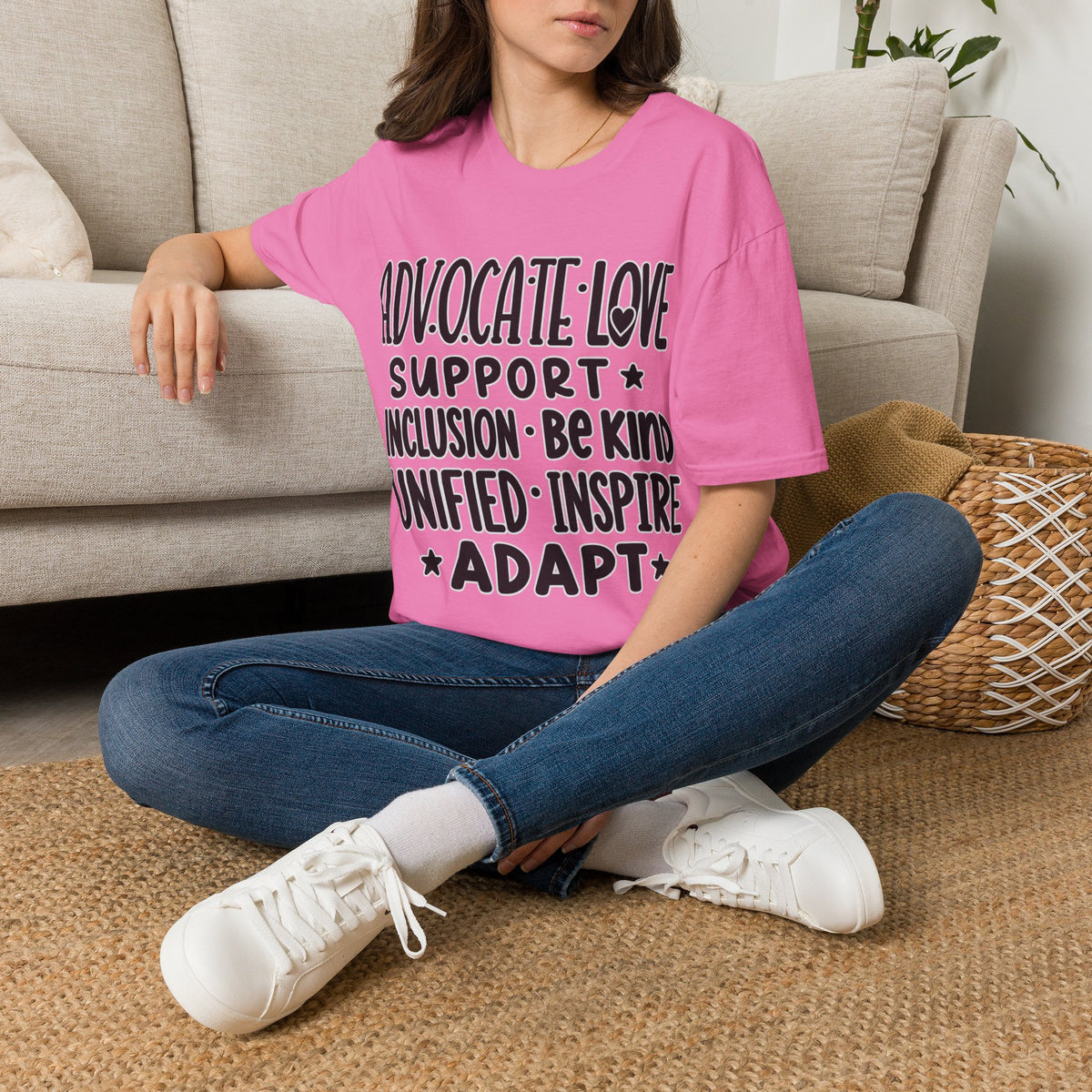 Advocate Support Inclusion Love T-Shirt, Disability Awareness Shirt, Inclusive Typography Tee, Disability Advocate Gift