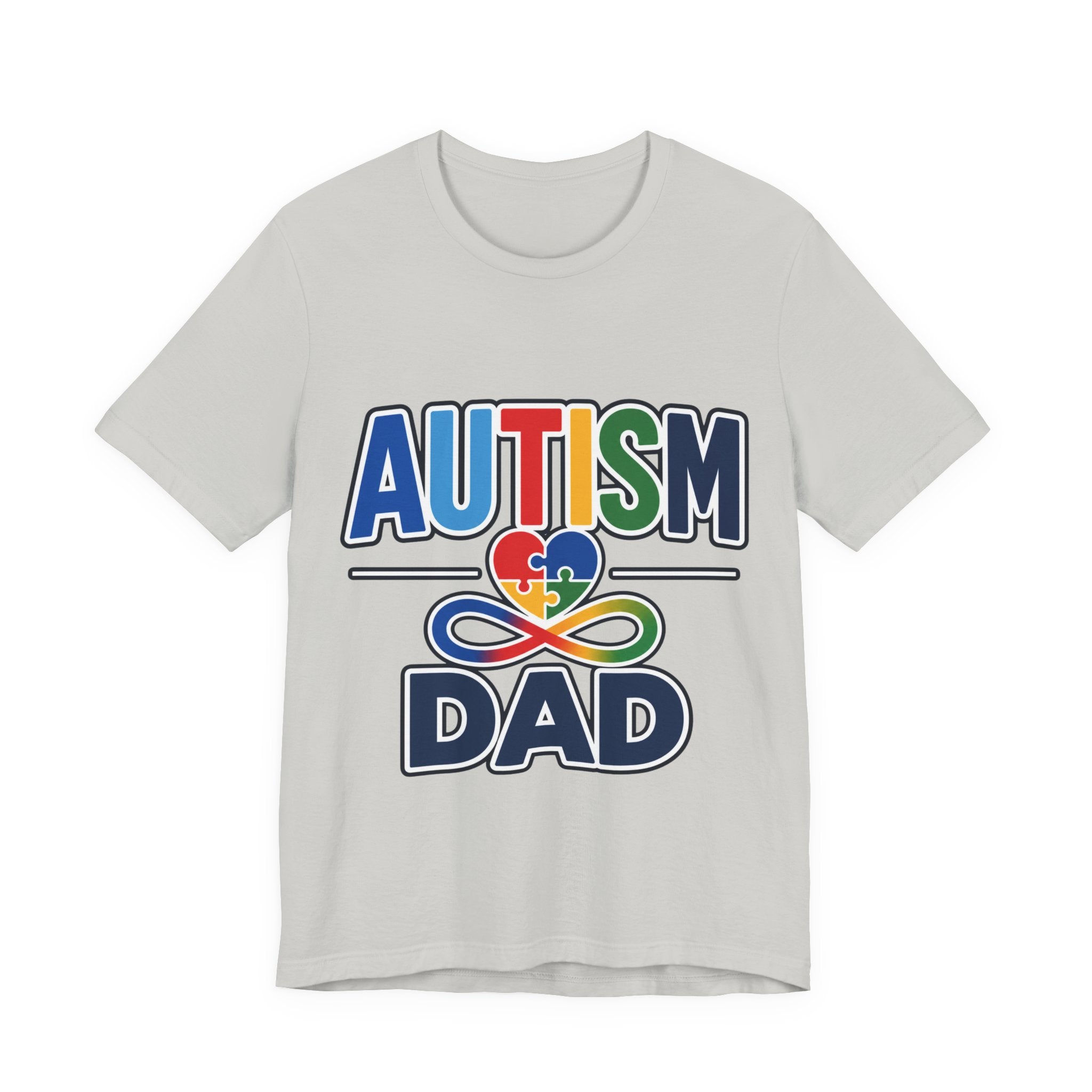Autism Dad Shirt | Proud Autism Father T-Shirt | Colorful Puzzle Heart Infinity Design | Autism Awareness Gift for Dad | Autism Acceptance Tee
