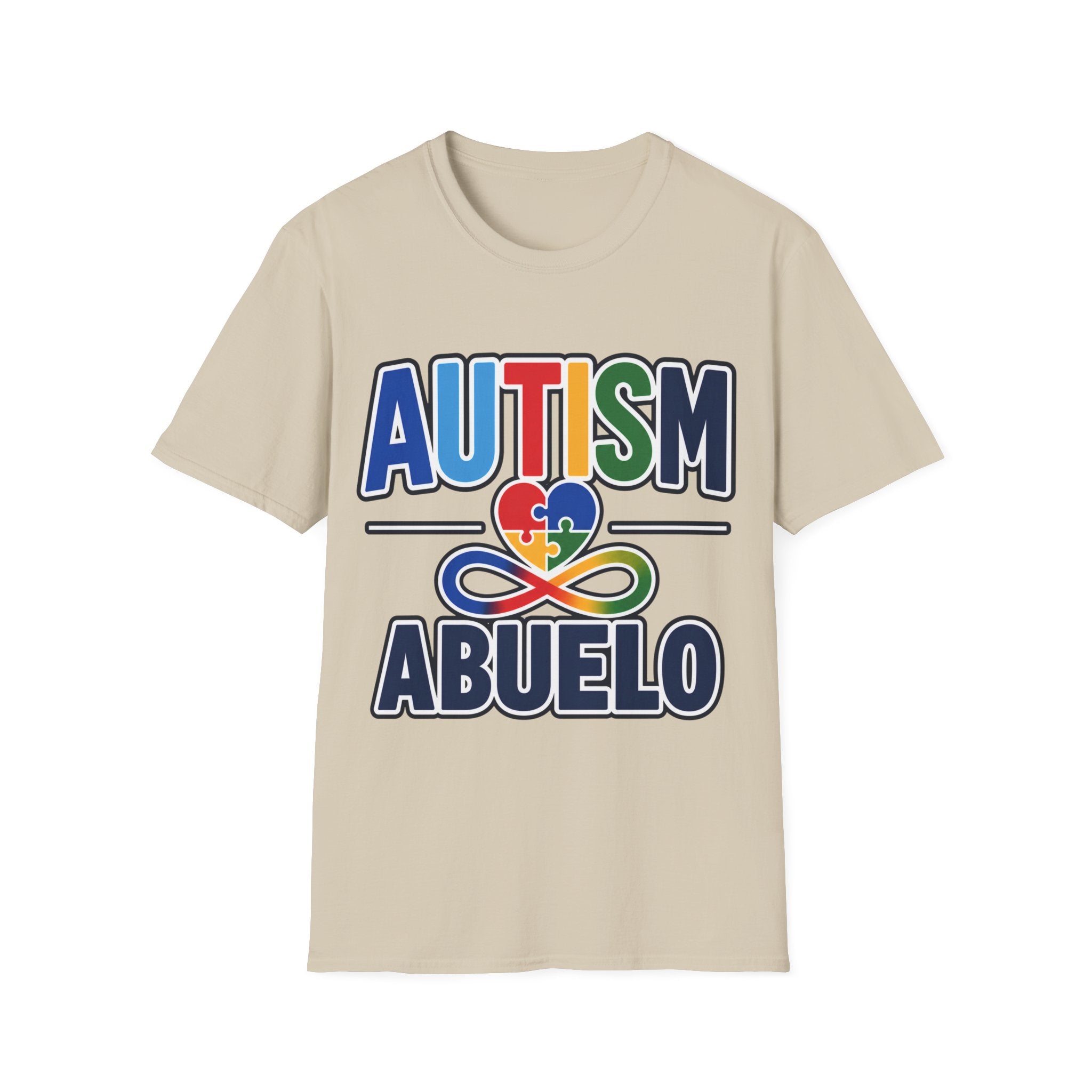 Autism Puzzle Heart Infinity Abuelo T-Shirt | Grandfather Awareness Tee