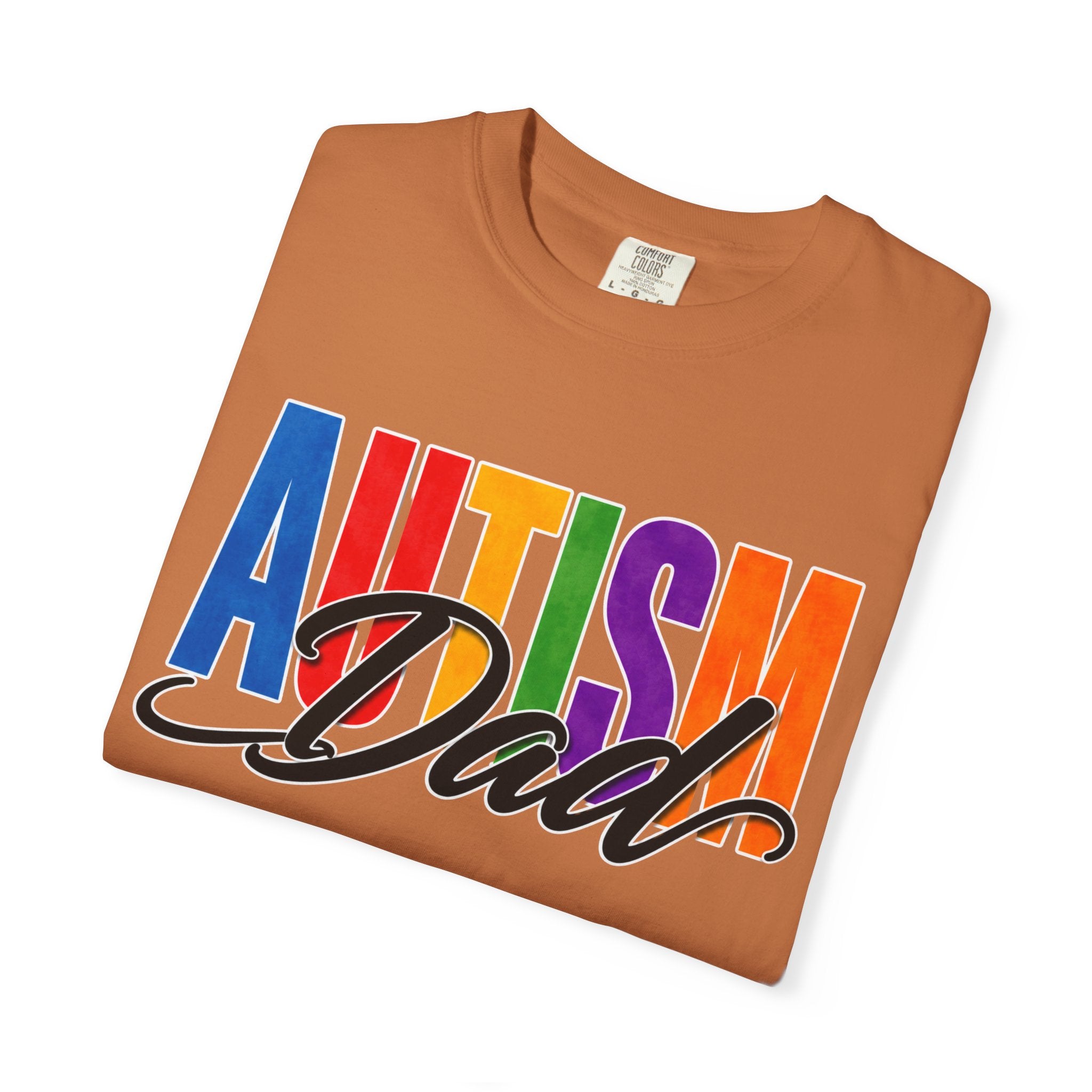 Autism Dad Shirt Autism Dad T Shirt Proud Autism Father Rainbow Block Letter Tee Autism Awareness Autism Acceptance Gift for Dad
