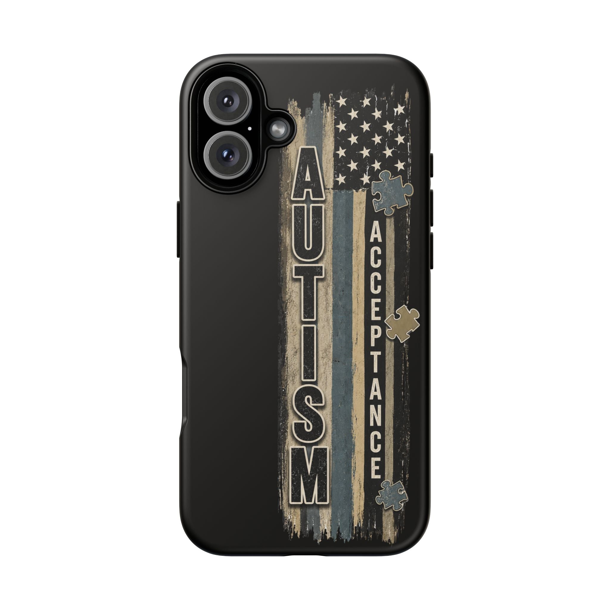 Autism Acceptance Phone Case Puzzle Piece Flag iPhone Samsung Tough Case Autism Awareness Neurodiversity Gift Special Needs Case