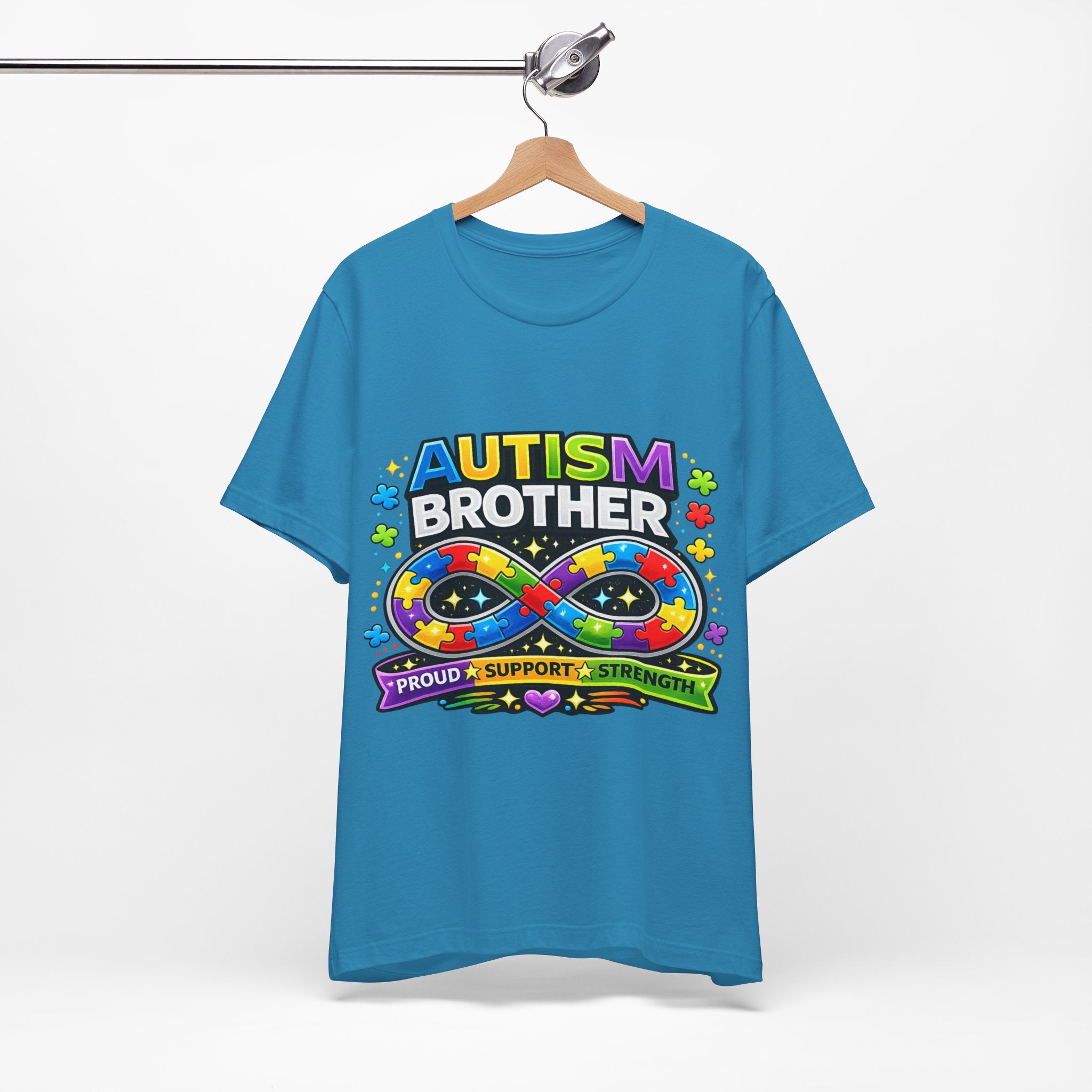 Autism Brother Infinity Puzzle Ribbon T-Shirt | Proud Support Strength