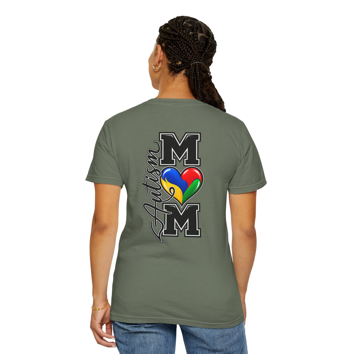 Autism Mom T-Shirt, Letter M Puzzle Heart Shirt, Autism Awareness Mom Tee, Autism Acceptance Gift, Neurodiversity Family Apparel