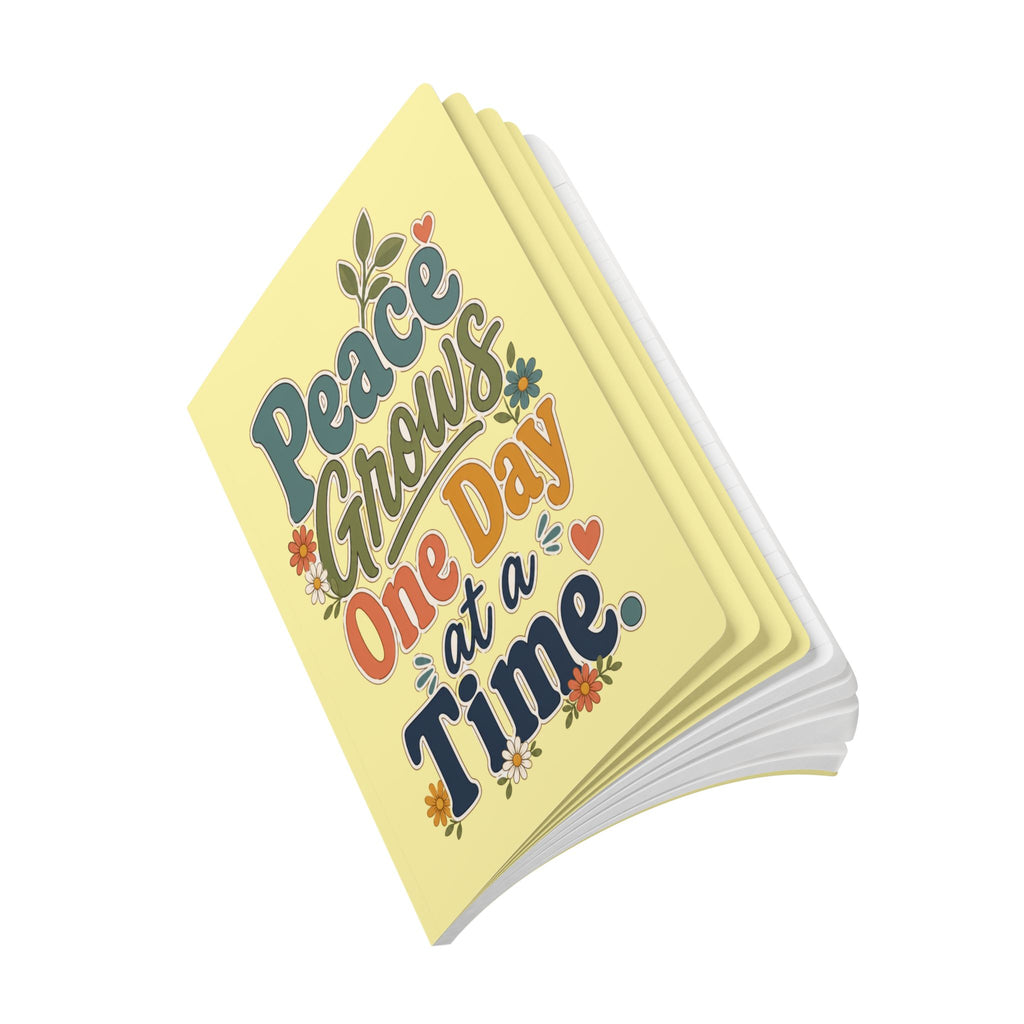 Peace Grows One Day at a Time Journal | Softcover Notebook, Floral Typography
