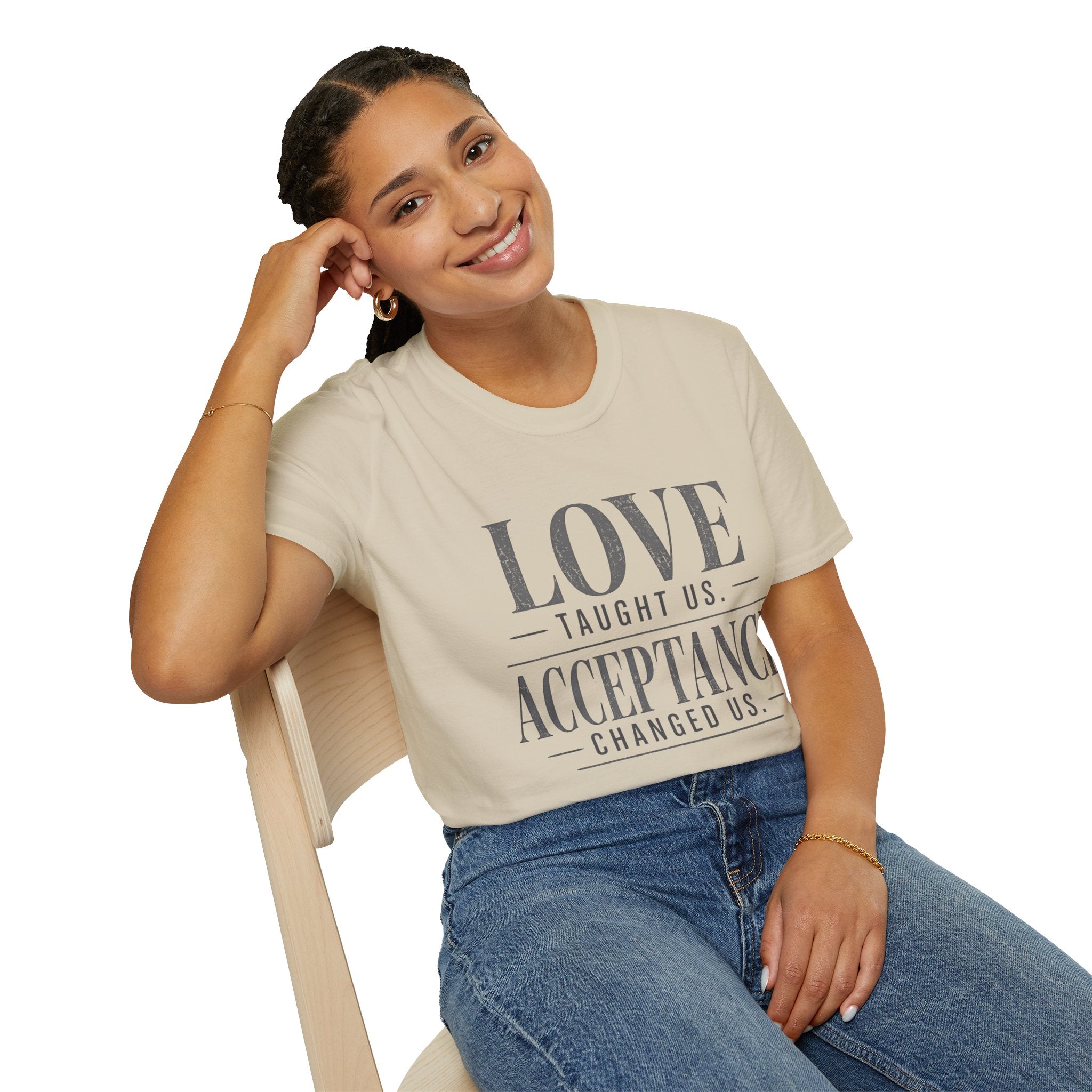 Love Taught Us Acceptance T-Shirt | Inspirational Typography Tee | Special Needs | Inclusion