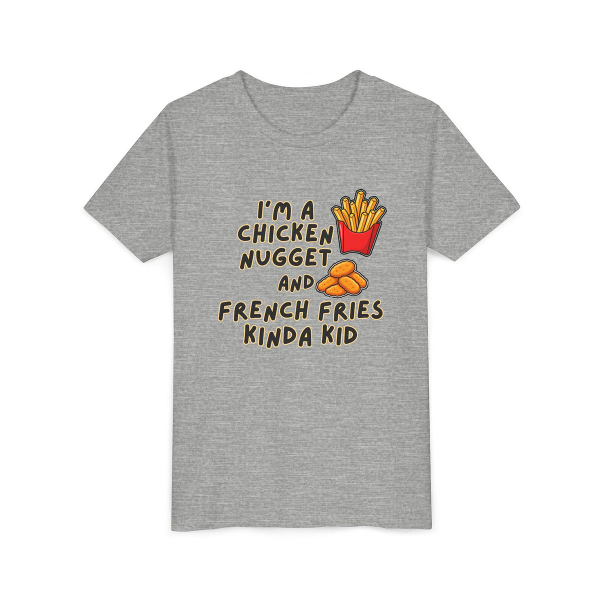 I'm A Chicken Nugget And French Fries Kinda Kid Youth Tee, Autism Picky Eater Shirt, Kids Food Humor Tee, Autism Sensory Eating Gift