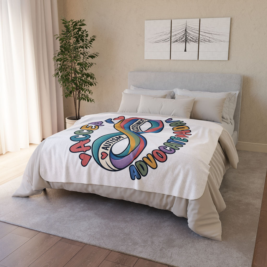 Autism Acceptance Infinity Sherpa Blanket, Advocate Adapt Throw, Autism Awareness Gift  Neurodiversity Blanket Autism Family Gift