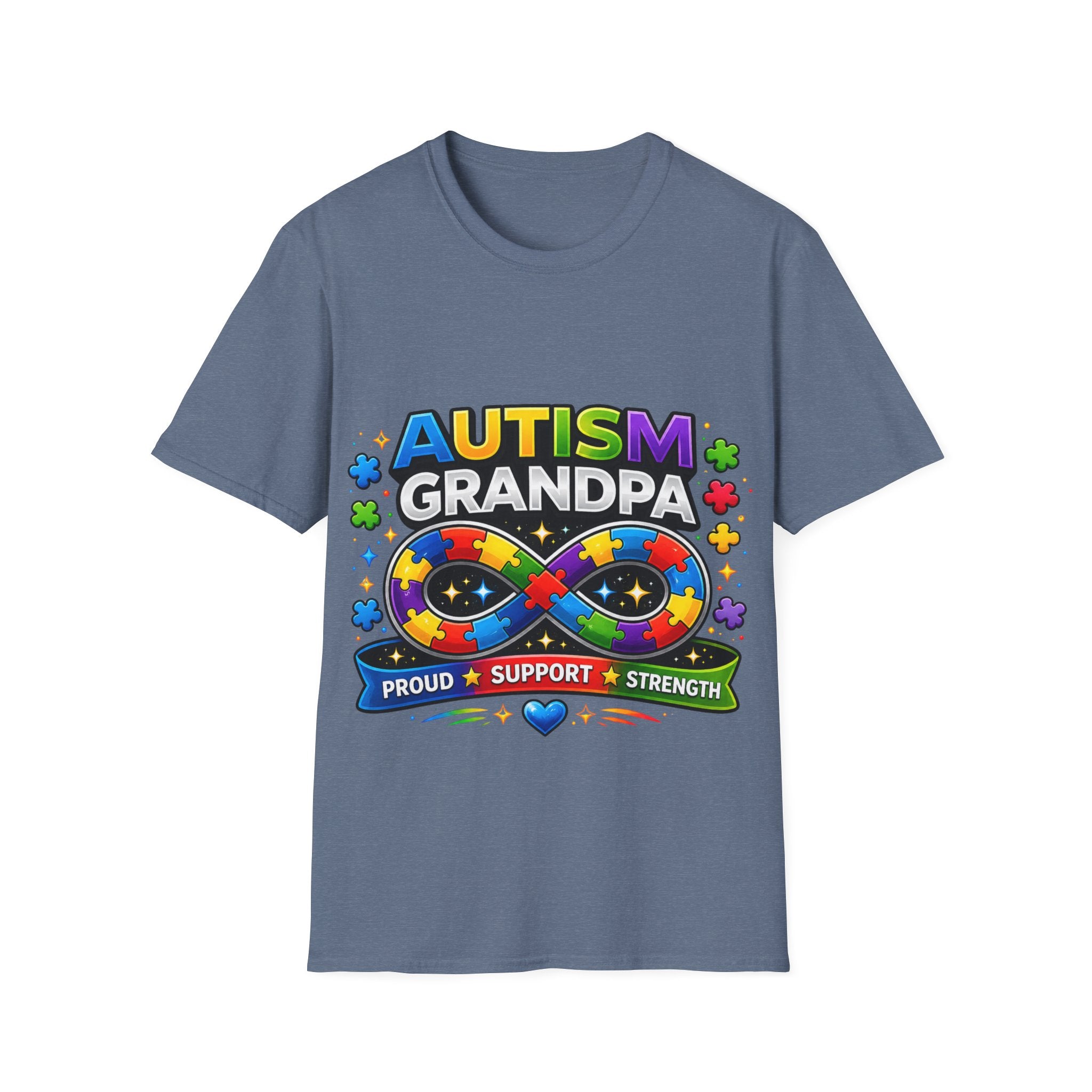 Autism Grandpa Shirt | Proud Autism Grandpa Tee | Puzzle Ribbon Infinity T-Shirt | Autism Awareness Gift for Grandpa