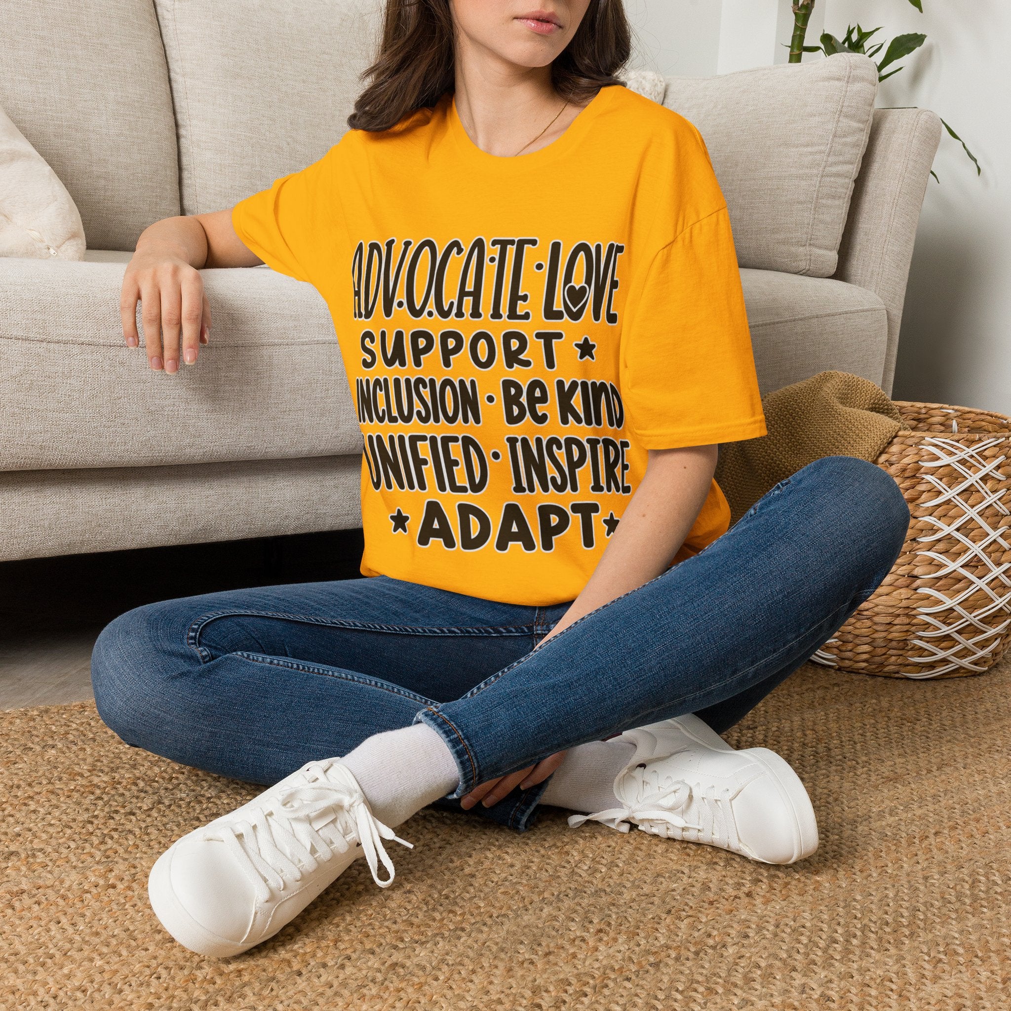 Advocate Support Inclusion Love T-Shirt, Disability Awareness Shirt, Inclusive Typography Tee, Disability Advocate Gift