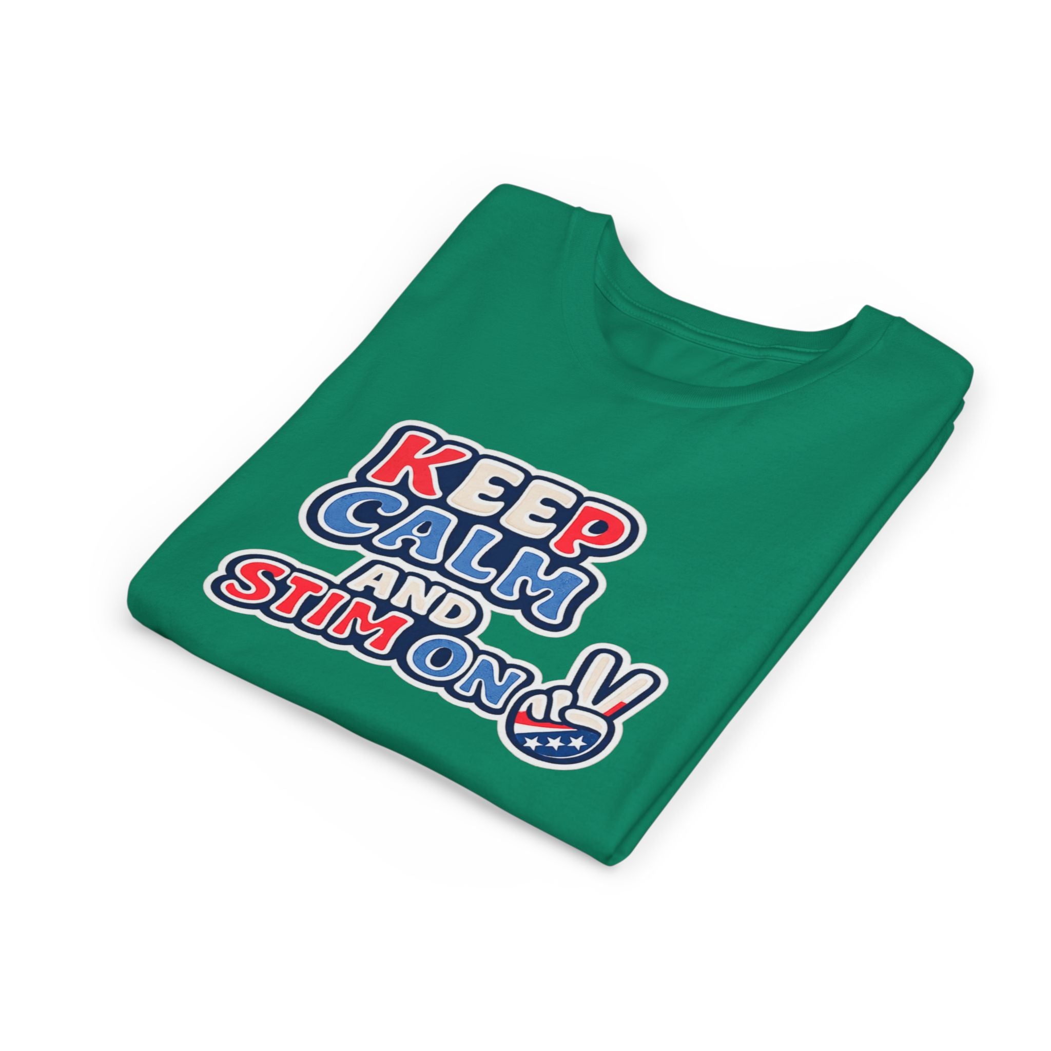 Keep Calm and Stim On Youth Shirt Autism Awareness T Shirt Peace Sign Tee Neurodivergent Kids Sensory Shirt Special Needs Gift
