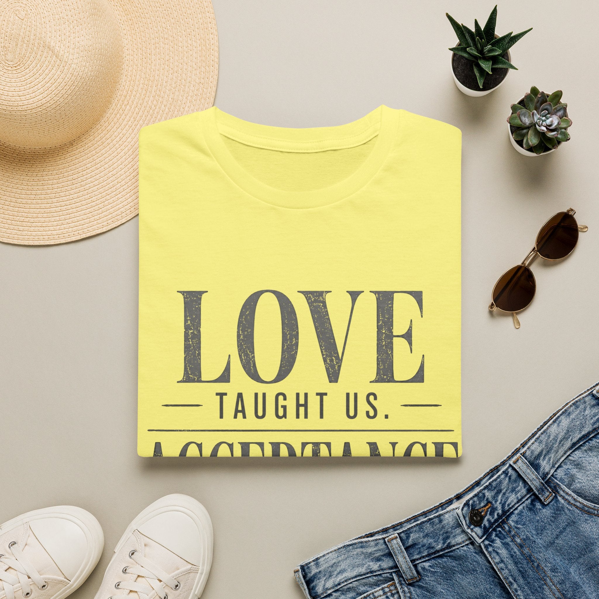 Love Taught Us Acceptance T-Shirt | Inspirational Typography Tee | Special Needs | Inclusion