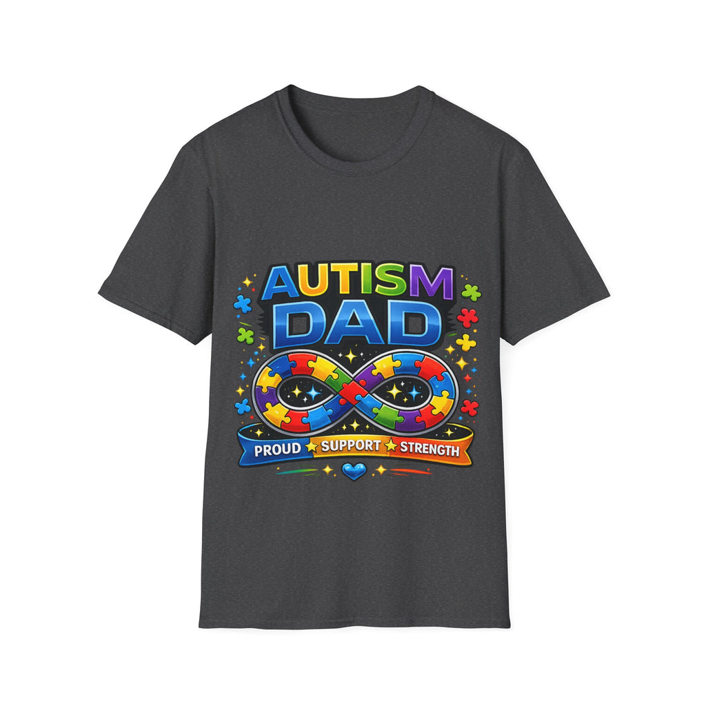 Autism Dad Shirt | Proud Autism Father Tee | Infinity Puzzle Ribbon T-Shirt | Autism Awareness Gift for Dad | Neurodiversity Support